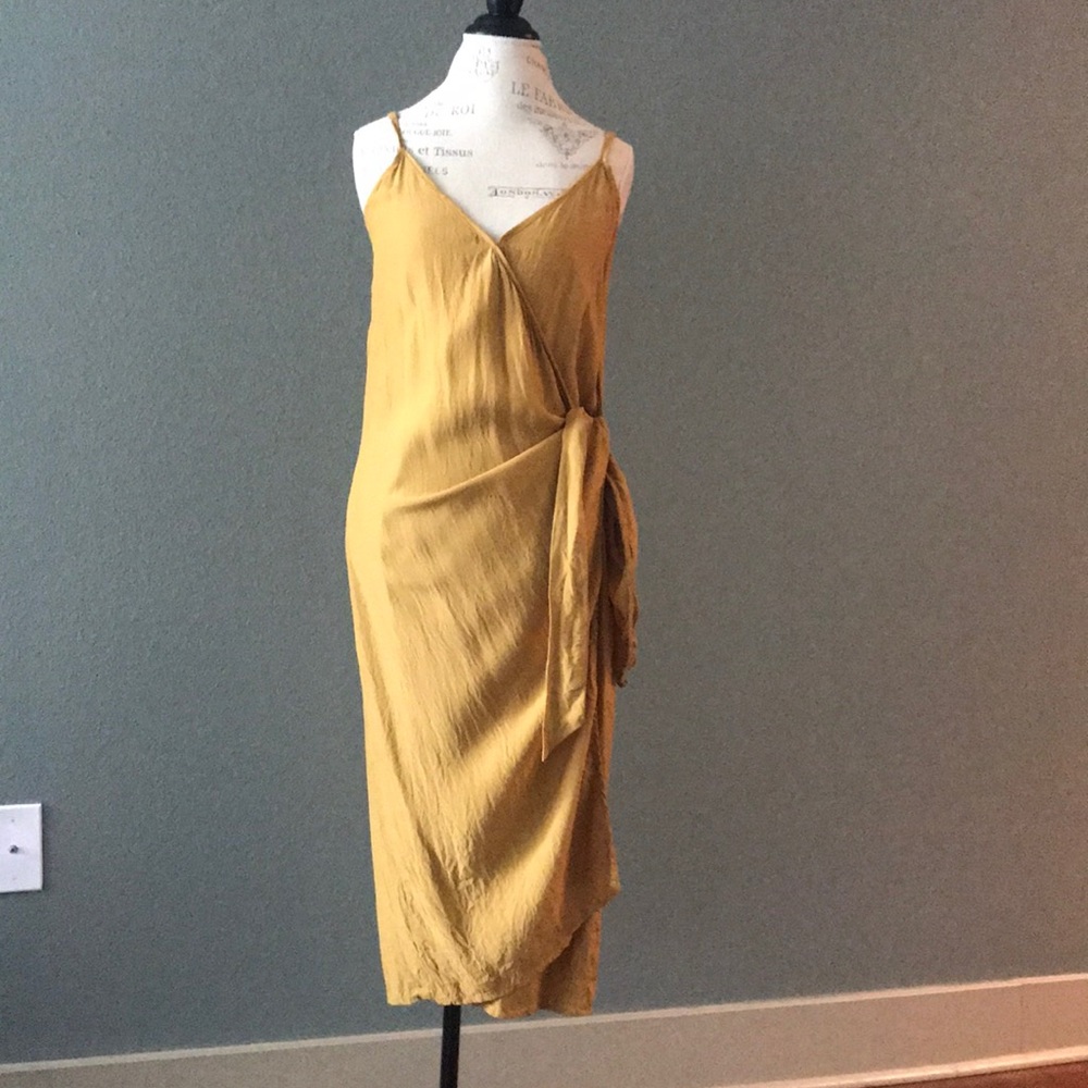 Faithful the brand mustard wrap dress